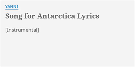 antarctica lyrics sb